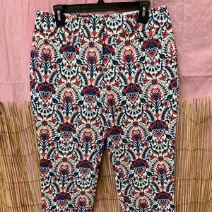 “The Riviera” Cropped Pasley Pants Ann Taylor Sz 6